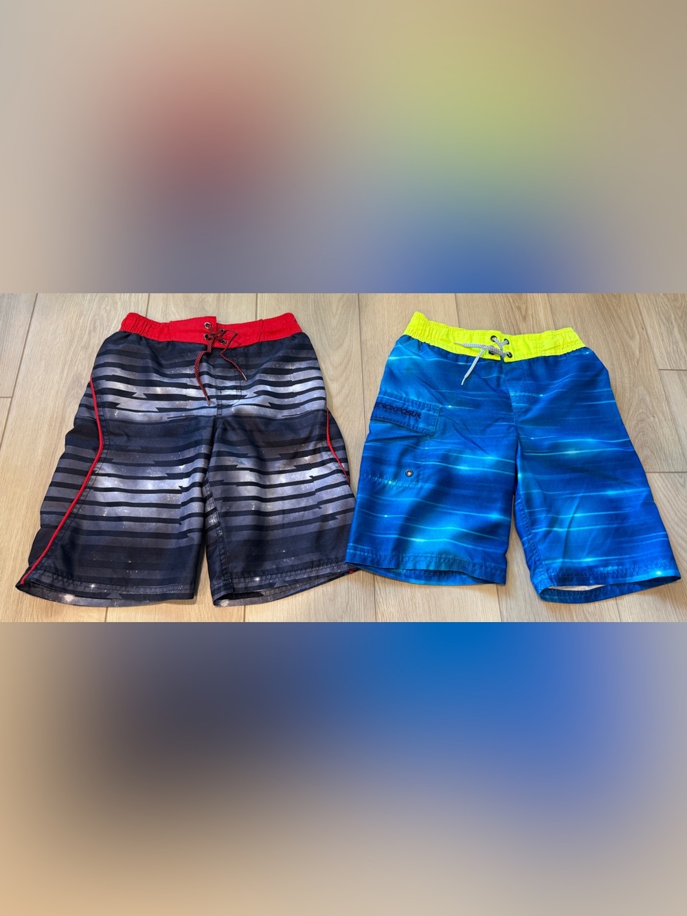ZeroXposur Boys Swim Shorts - Black/Red & Blue/Neon Yellow